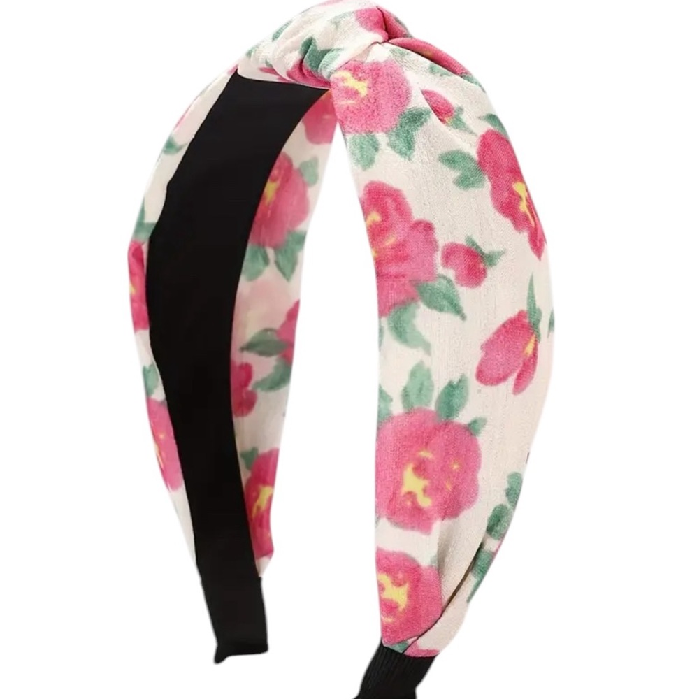 Pink Floral Knotted Headband